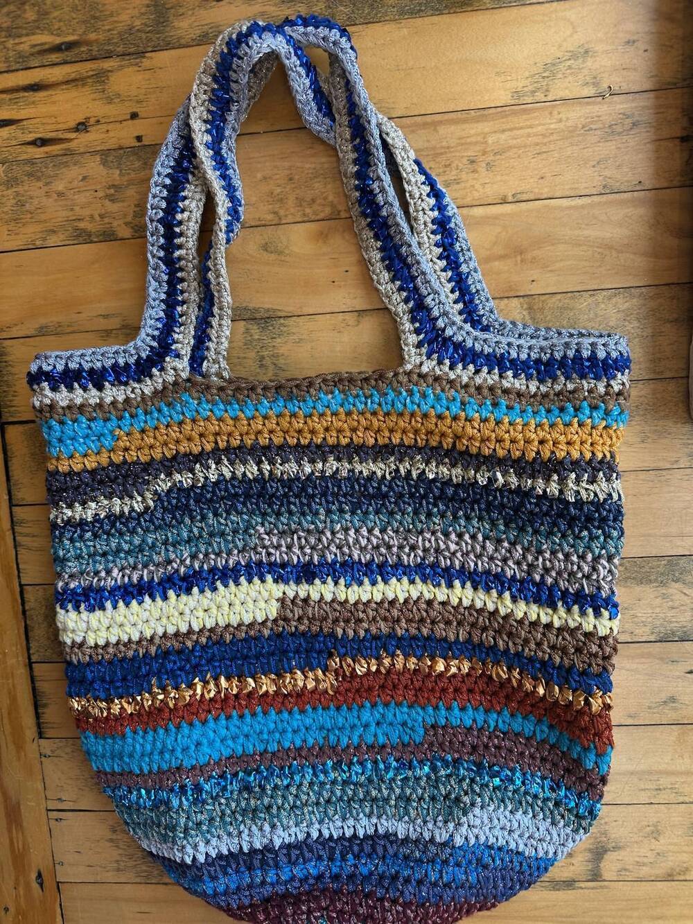 NEW NADIA DAFRI women's feriha bag in rust/blue multi